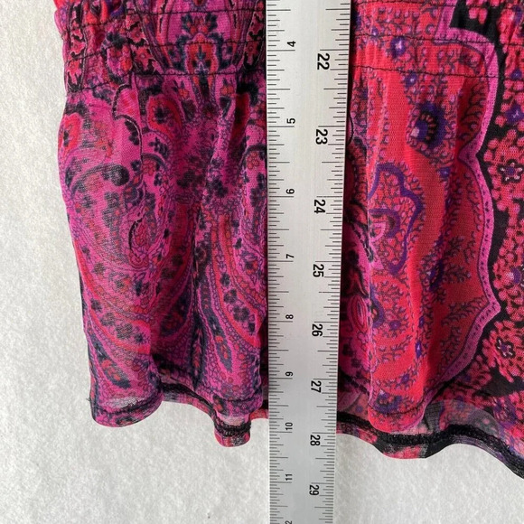 INC International Concepts Top Womens S Red Black Floral Paisley Studded Mesh - Picture 5 of 9